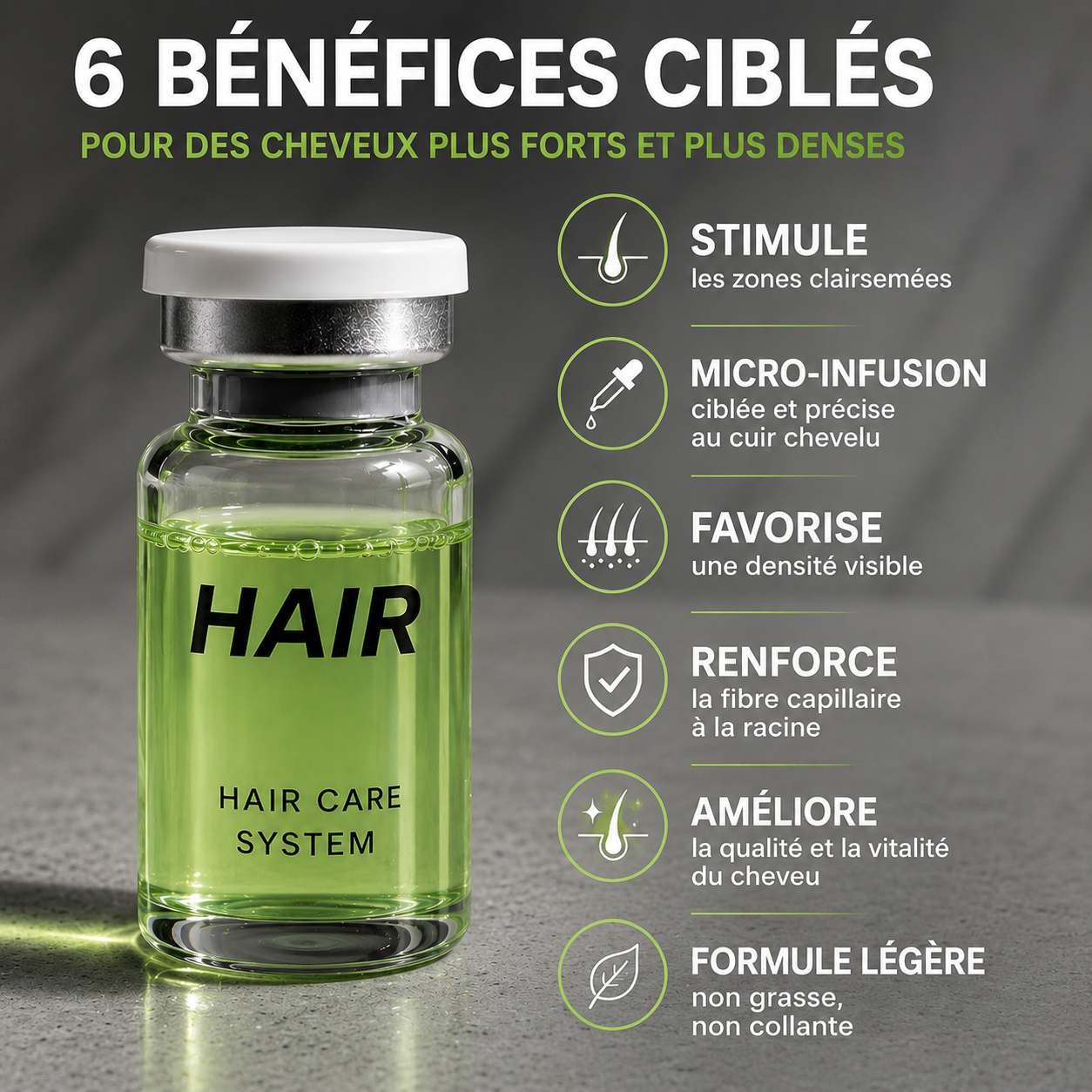 Cheveux plus denses en 4 semaines