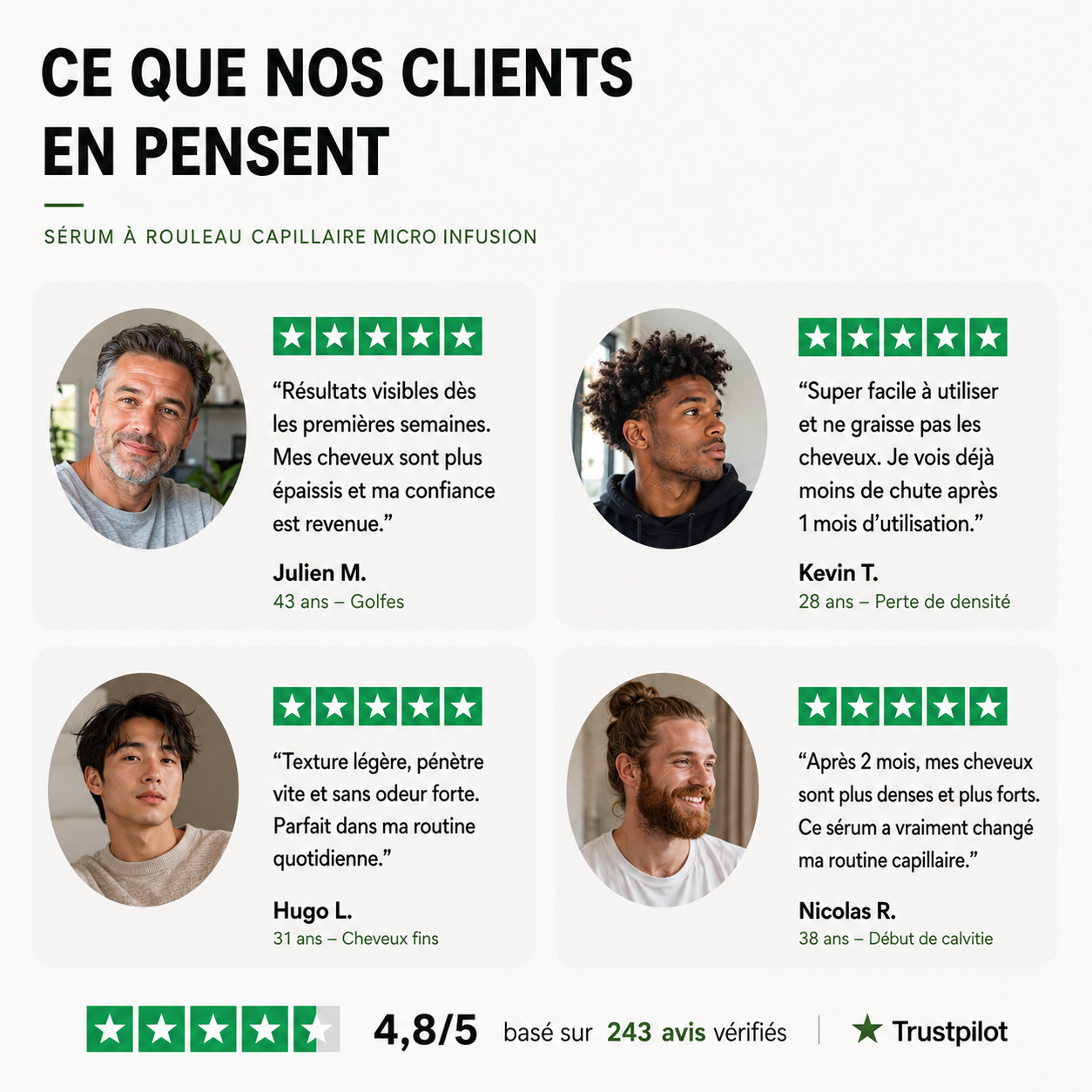 Cheveux plus denses en 4 semaines