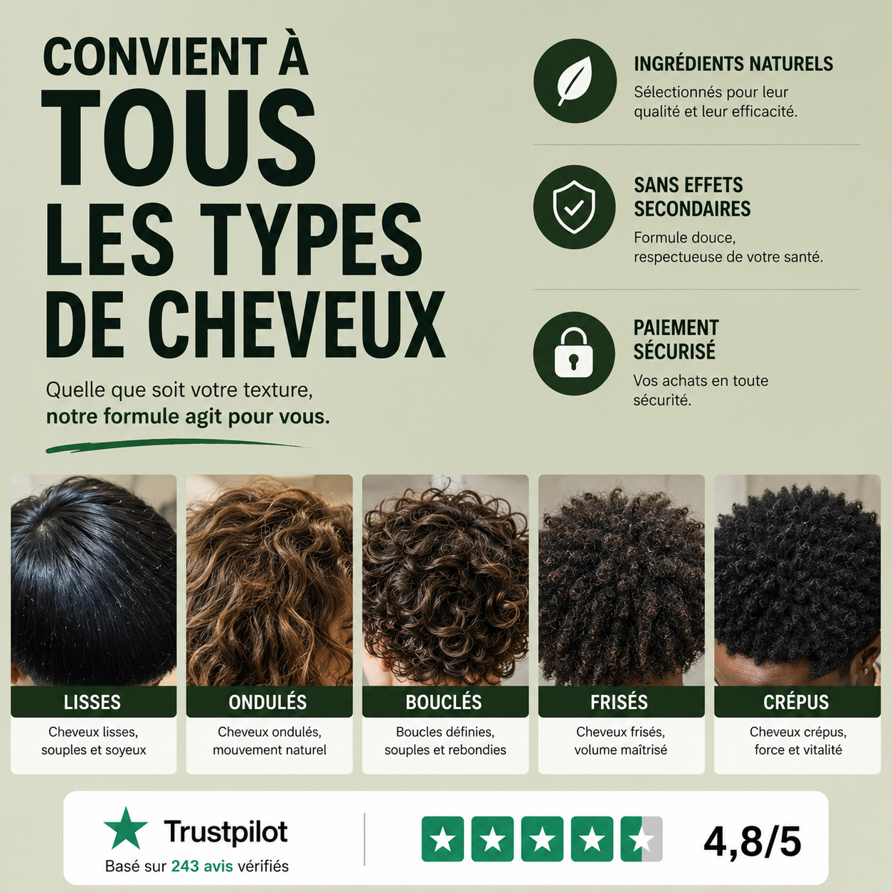 Cheveux plus denses en 4 semaines
