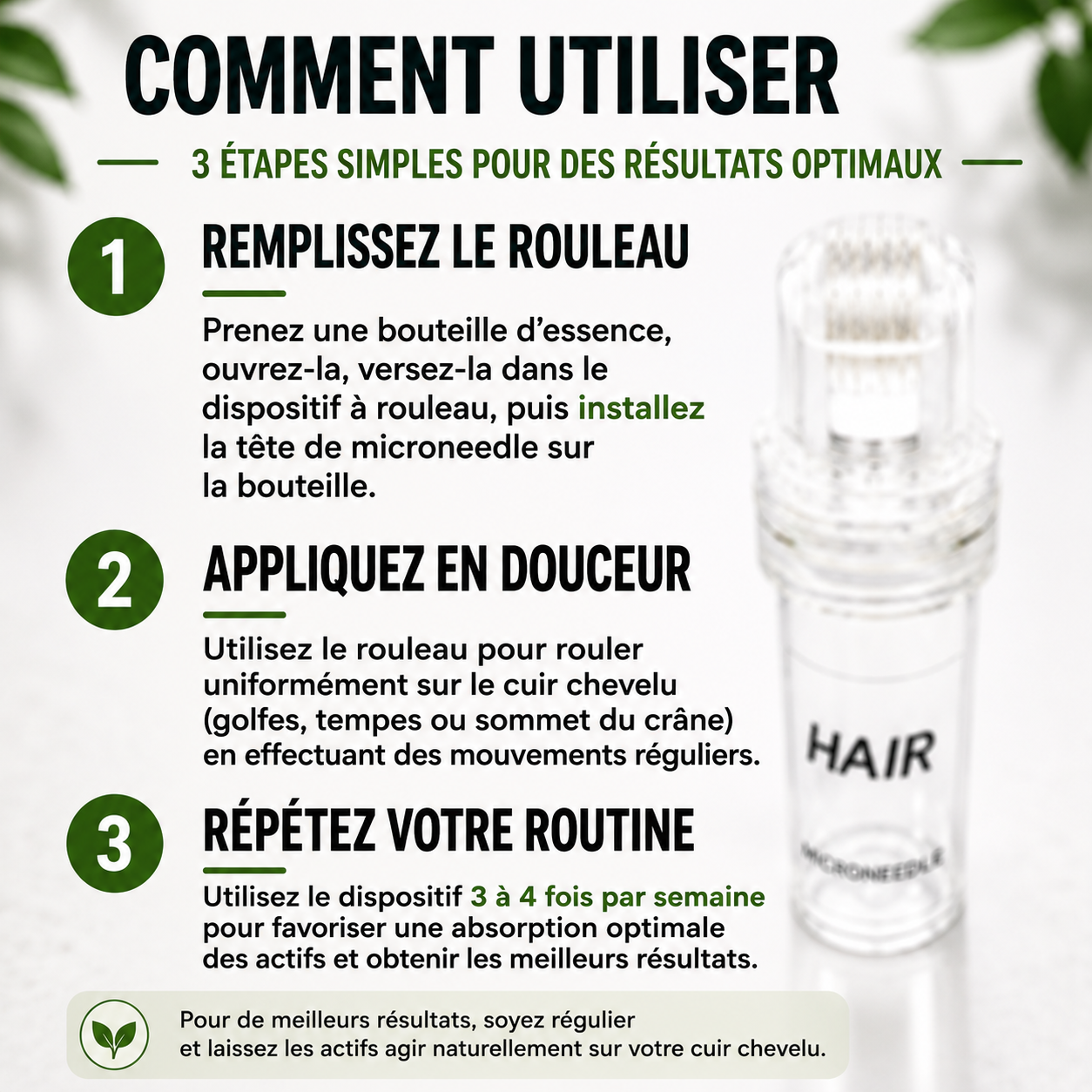 Cheveux plus denses en 4 semaines